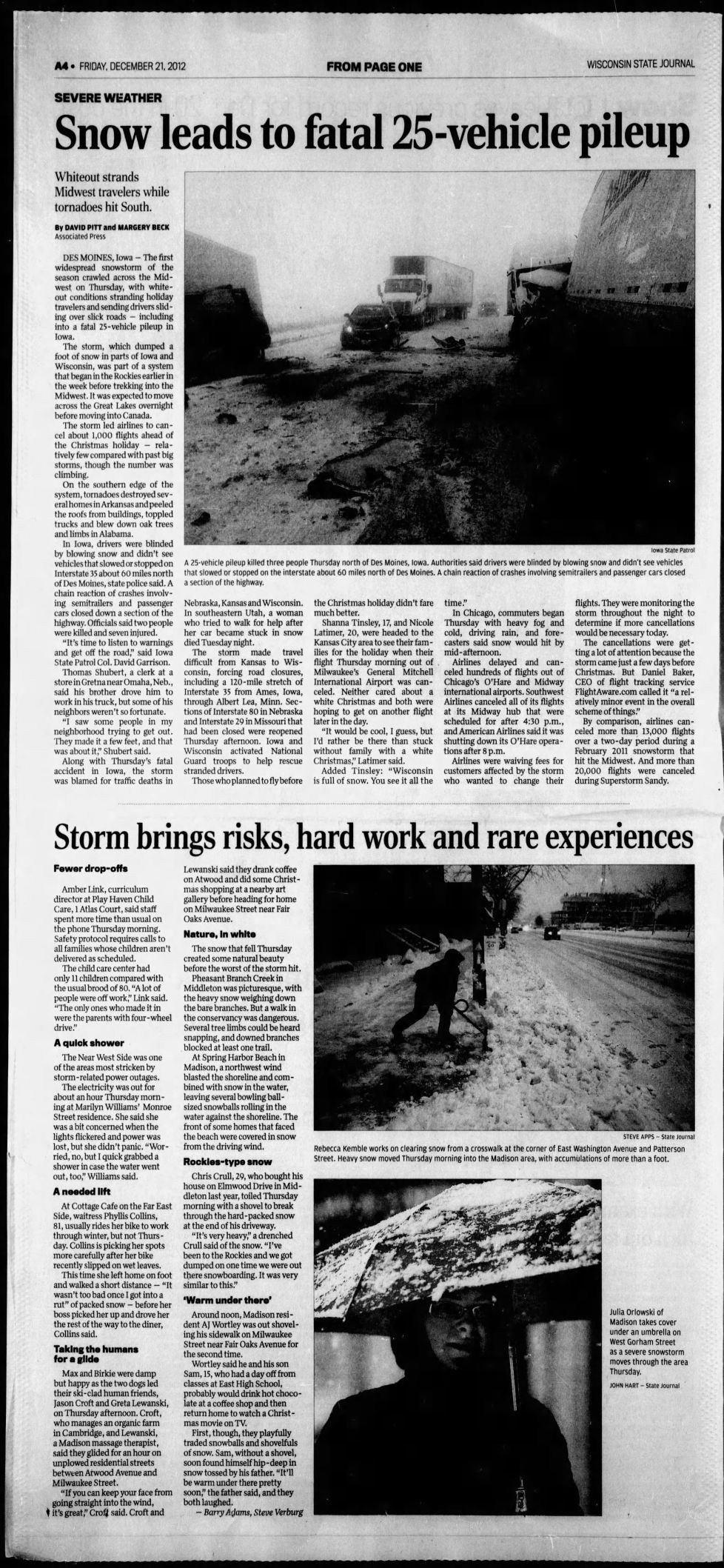 State Journal coverage Dec. 21, 2012